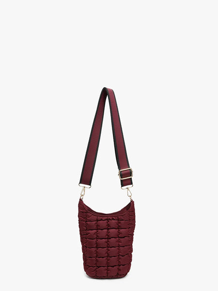 Quilted Puffer Water Bottle Crossbody Bag