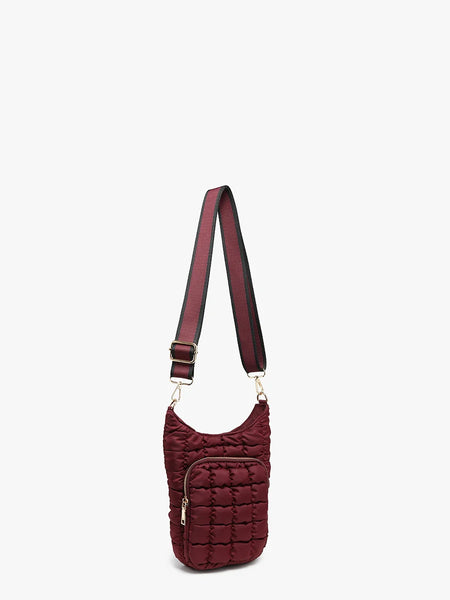 Quilted Puffer Water Bottle Crossbody Bag