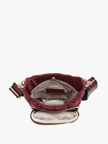 Quilted Puffer Water Bottle Crossbody Bag