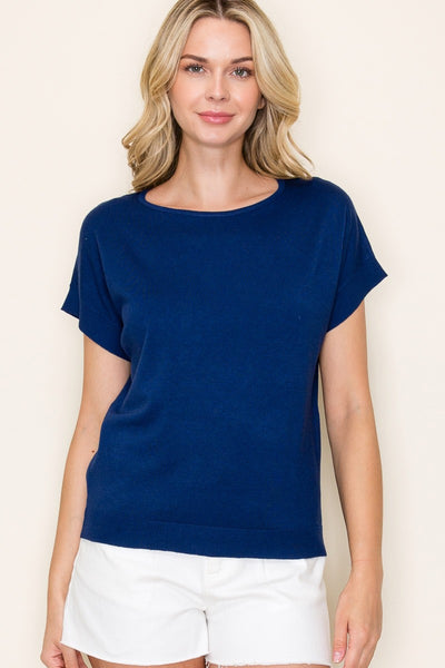 Short Sleeve Sweater Knit Top