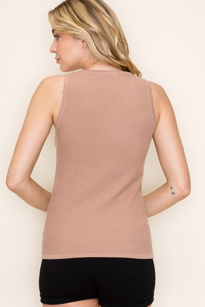 Waffle Knit Sweater Tank