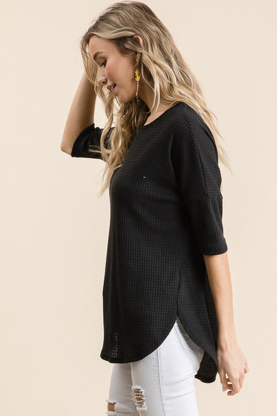 Waffle Knit Half Sleeve