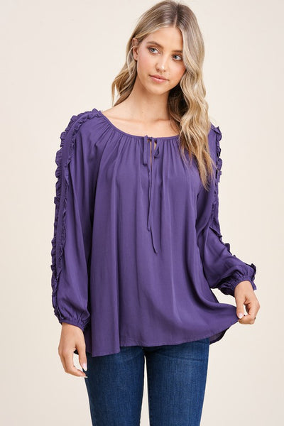 Long Sleeve Ruffle Blouse