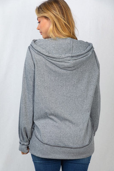 Hooded Side Zip Sweatshirt