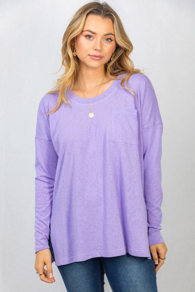 Long Sleeve Slub Pocket Top