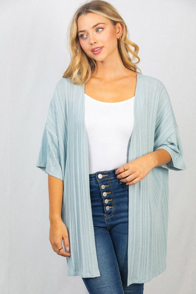 Short Sleeve Knit Cardigan