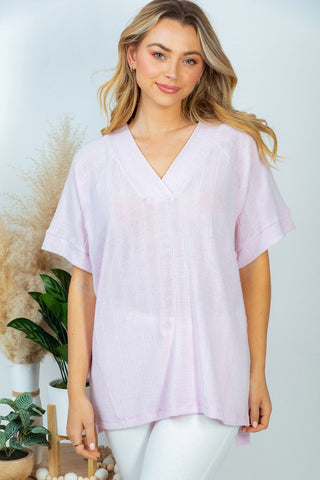 Short Sleeve V-Neck Top