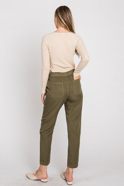 Tencel Drawstring Pocket Pants
