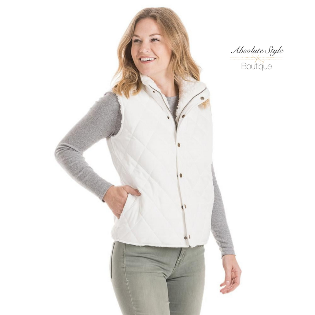 Reversible Sherpa Quilted Vest