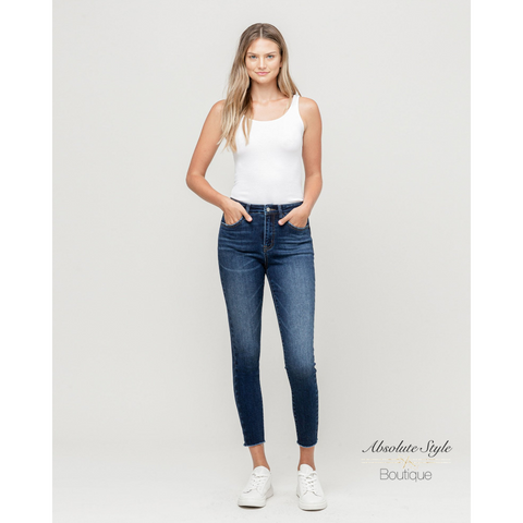 Vervet High Rise Crop Skinny Raw Hem