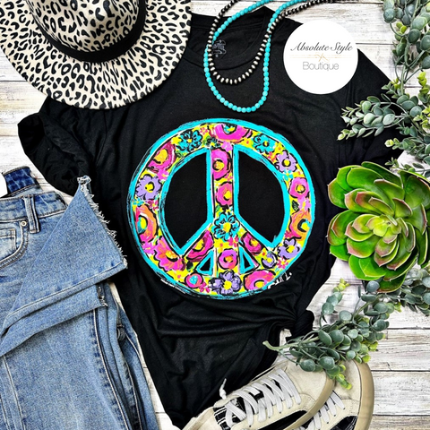 Peace V-Neck Graphic Tee