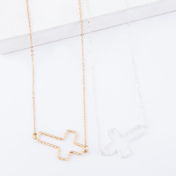 Outline Cross Necklace