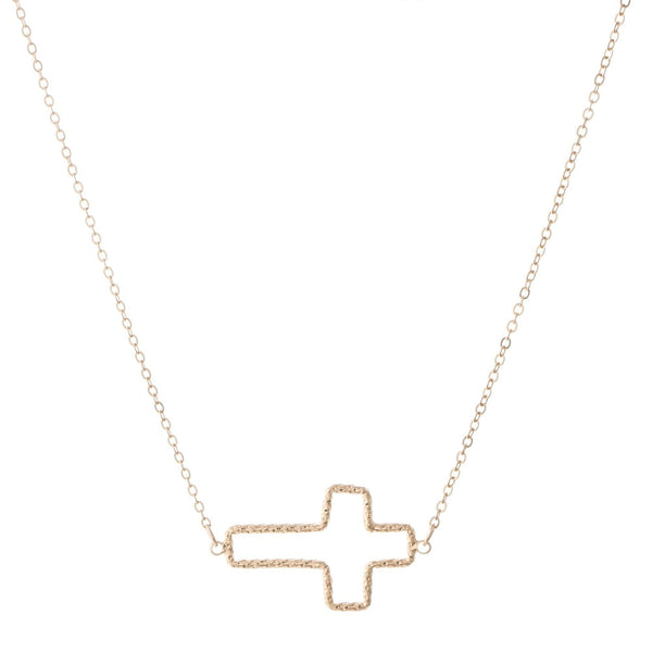 Outline Cross Necklace