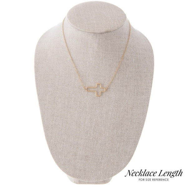 Outline Cross Necklace