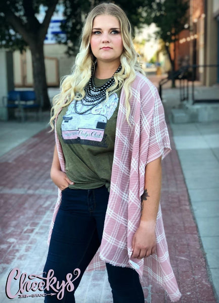Plaid Print Kimono
